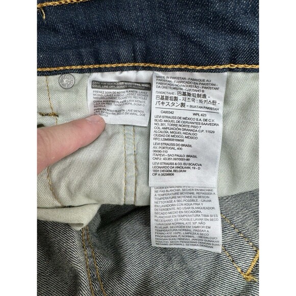 Levis 541 Jeans Mens 48x30 Athletic Taper Fit Midnight Wash Blue Stretch Denim - Picture 5 of 12